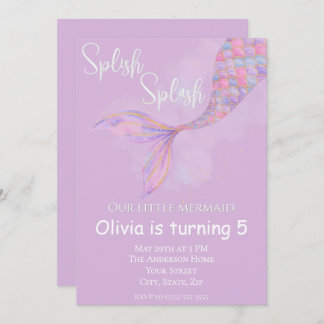 Splish Splash Mermaid Birthday Einladung