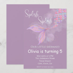 Splish Splash Mermaid Birthday Einladung