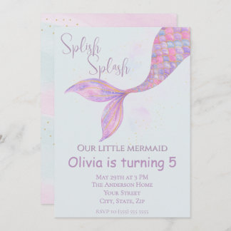 Splish Splash Mermaid Birthday Einladung