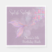Splish Splash Mermaid Birthday Napkins Serviette (Vorderseite)