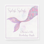 Splish Splash Mermaid Birthday Napkins Serviette (Vorderseite)