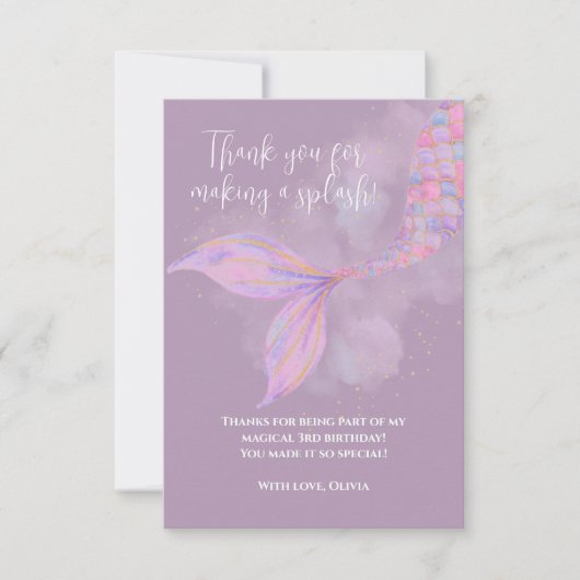 Splish Splash Mermaid Danke Karte (Vorderseite)