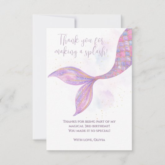 Splish Splash Mermaid Danke Karte (Vorderseite)