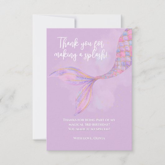 Splish Splash Mermaid Danke Karte (Vorderseite)