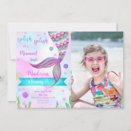 Splish Splash Mermaid Foto Einladung