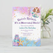 Splish Splash Mermaid Party Einladung (Stehend Vorderseite)