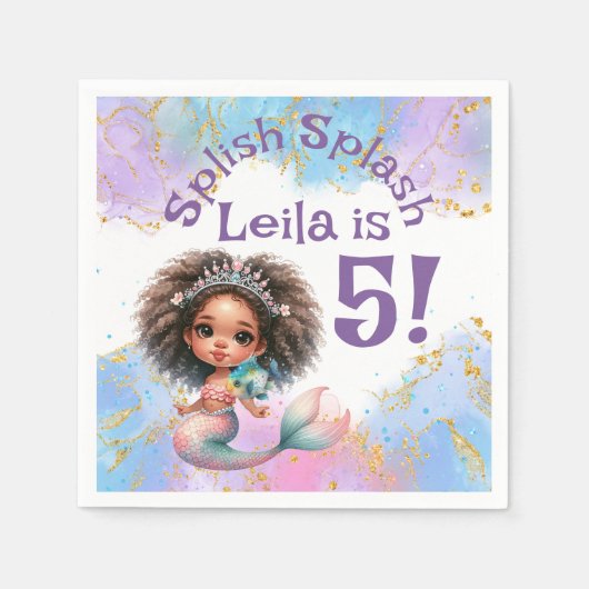 Splish Splash Mermaid Party Napkins Serviette (Vorderseite)