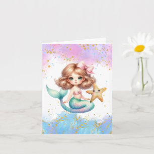 Splish Splash Mermaid Party Vielen Dank Cards Karte