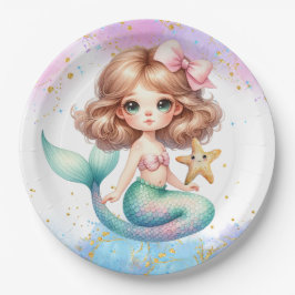 Splish Splash Mermaid Schlicht Party Teller