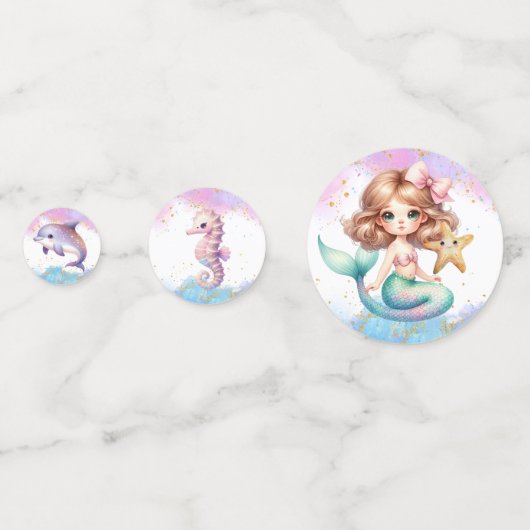 Splish Splash Mermaid Schlichtes Party Table Confe Konfetti (Rückseiten)