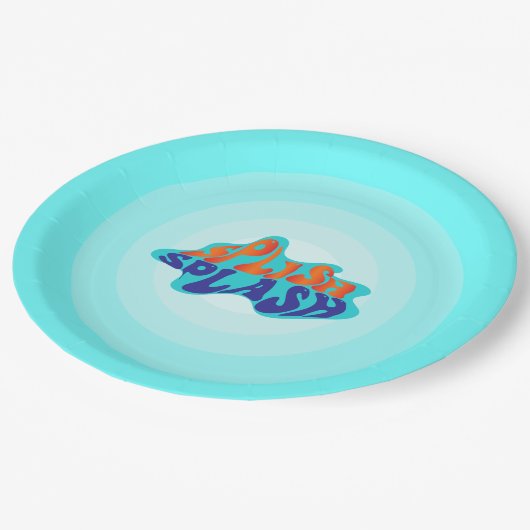 Splish Splash Pad Geburtstag Pappteller (Schrägansicht)