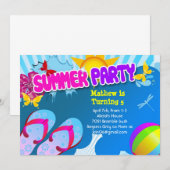 Splish Splash Party Geburtstagsfeier Einladung (Vorne/Hinten)