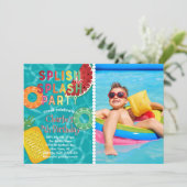 Splish Splash Party l Pool Birthday l Summer Fruch Einladung (Stehend Vorderseite)