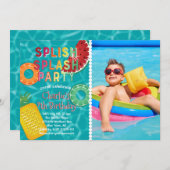 Splish Splash Party l Pool Birthday l Summer Fruch Einladung (Vorne/Hinten)