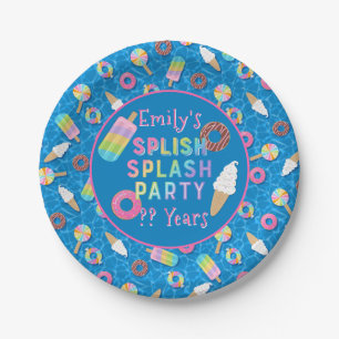Splish Splash Party l Pool Geburtstag l Desserts Pappteller