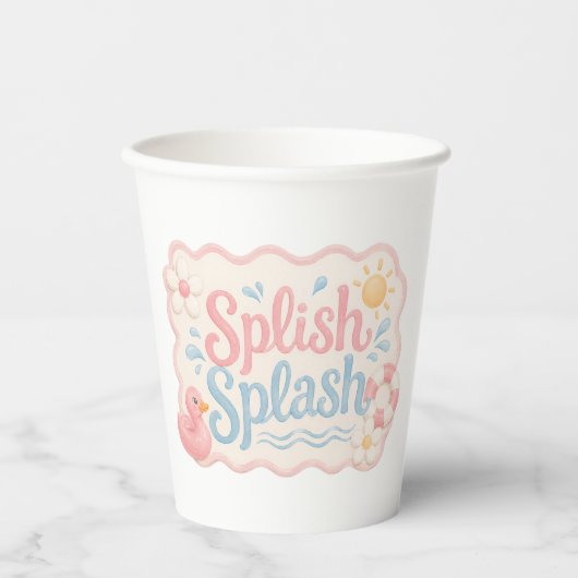 Splish Splash Pink Duck Pool Party Becher | Sommer (Vorderseite)