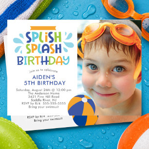 Splish Splash Pool Geburtstagseinladung Einladung