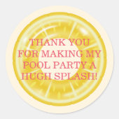 Splish Splash Pool Party Bash Birthday Runder Aufkleber (Vorderseite)