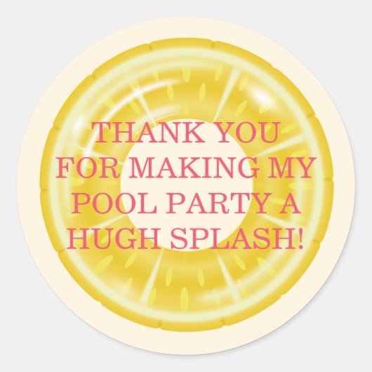 Splish Splash Pool Party Bash Birthday Runder Aufkleber (Vorderseite)
