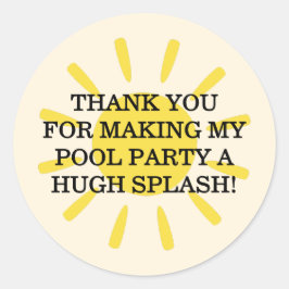 Splish Splash Pool Party Bash Birthday Runder Aufkleber