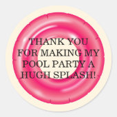 Splish Splash Pool Party Bash Birthday Runder Aufkleber (Vorderseite)