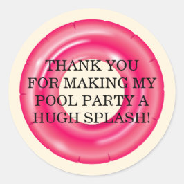 Splish Splash Pool Party Bash Birthday Runder Aufkleber