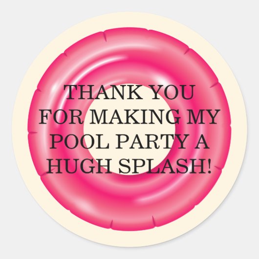 Splish Splash Pool Party Bash Birthday Runder Aufkleber (Vorderseite)