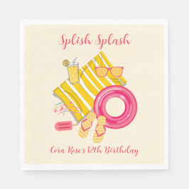 Splish Splash Pool Party Bash Birthday Serviette