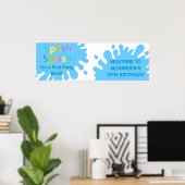 Splish Splash Pool Party Boy Birthday Banner Poster (Heimbüro)