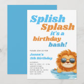 Splish Splash Pool Party Boy Birthday Einladung (Vorne/Hinten)