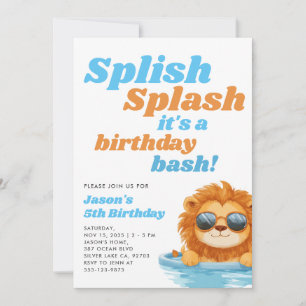 Splish Splash Pool Party Boy Birthday Einladung