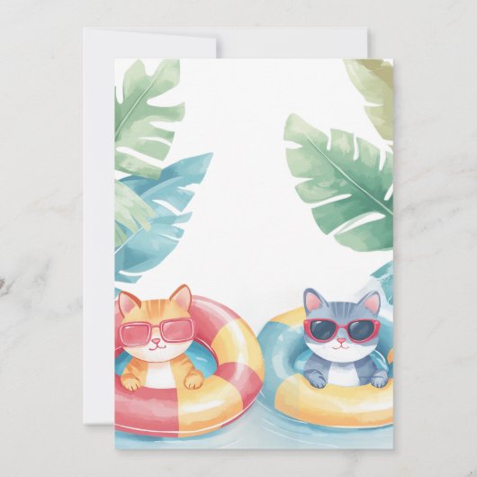 Splish Splash Pool Party Boy Birthday Einladung (Rückseite)