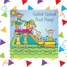 Splish Splash Pool Party Custom Schwimmen Geburtst