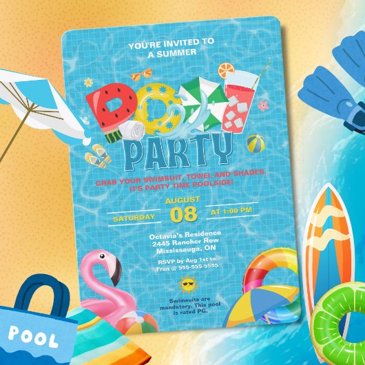 Splish Splash Pool Party Einladung
