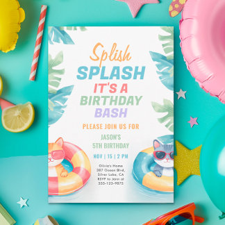 Splish Splash Pool Party Geburtstag Einladung