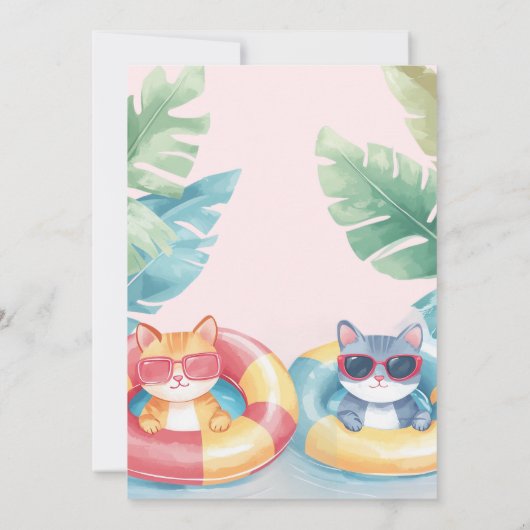 Splish Splash Pool Party Girl Einladung (Rückseite)