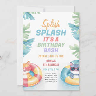 Splish Splash Pool Party Girl Einladung