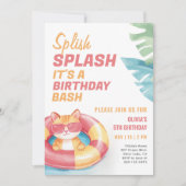 Splish Splash Pool Party Girl Einladung (Vorderseite)