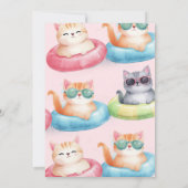 Splish Splash Pool Party Girl Einladung (Rückseite)