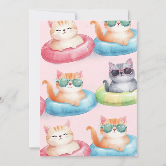 Splish Splash Pool Party Girl Einladung (Rückseite)