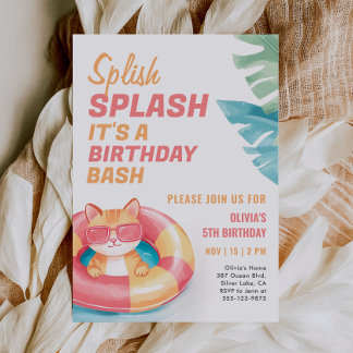 Splish Splash Pool Party Girl Einladung