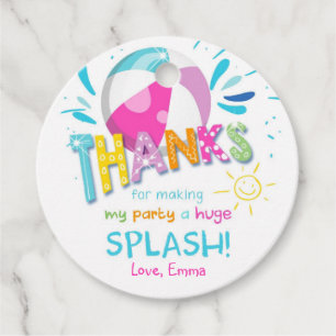 Splish Splash Pool Party Girl Geburtstag Vielen Da Geschenkanhänger