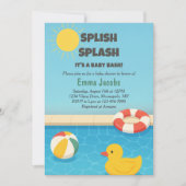 Splish Splash Pool Party Kinderdusche Einladung (Vorderseite)