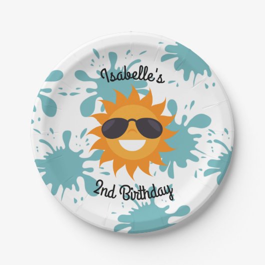 Splish Splash Pool Party Personalisierte Teller (Vorderseite)