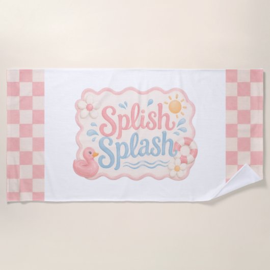 Splish Splash Pool Party Strandhandtuch | Geschenk (Vorderseite)