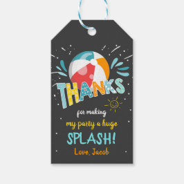 Splish Splash Pool Party Vielen Dank Geschenkanhänger