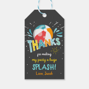 Splish Splash Pool Party Vielen Dank Geschenkanhänger