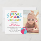 Splish Splash Pool zum Geburtstag Einladung (Vorderseite)