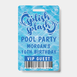 Splish Splash Poolparty VIP-Einladung Ausweis