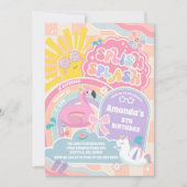 Splish Splash Retro Groovy Daisy Birthday Invitati Einladung (Vorderseite)